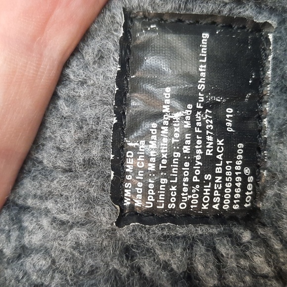 Totes Black Snow Boots Size 6 - Picture 5 of 5